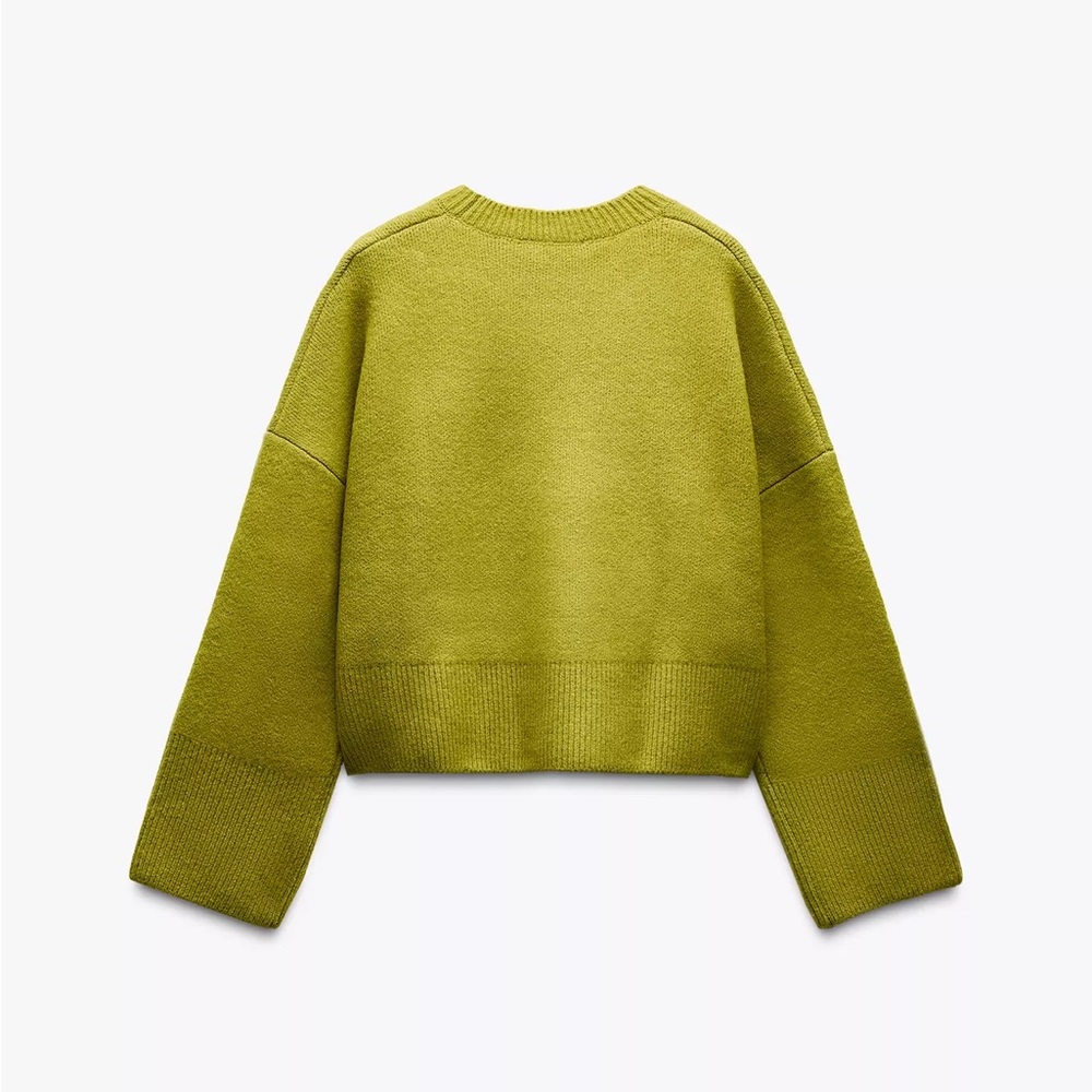 Zara Set - Light Green Wool Blend Basic Knit Sweater & Mini Skirt - Picture 15 of 17